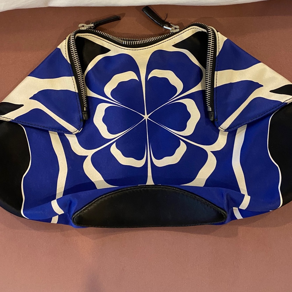 Alexander Mcqueen leather trimmed satin clutch